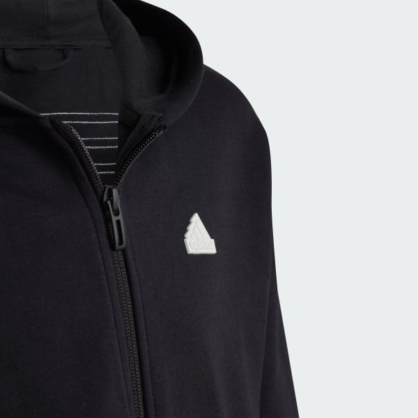 Μαύρο Future Icons 3-Stripes Full-Zip Hoodie