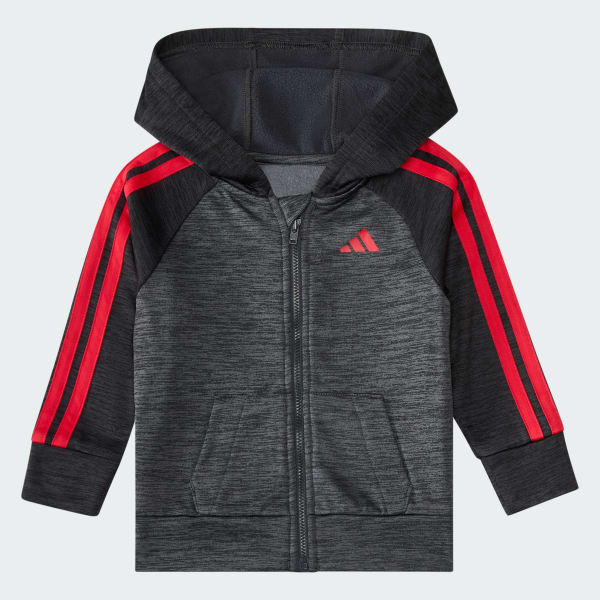 Black 2-Piece Long Sleeve Poly Fleece Jacket & Jogger Set

