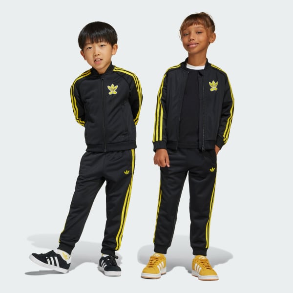 Black adidas Originals x Smiley World SST Track Suit Kids