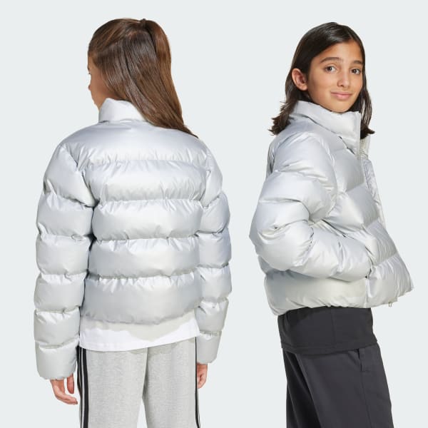 Silber Kunstdaunen Glam Kids Jacke