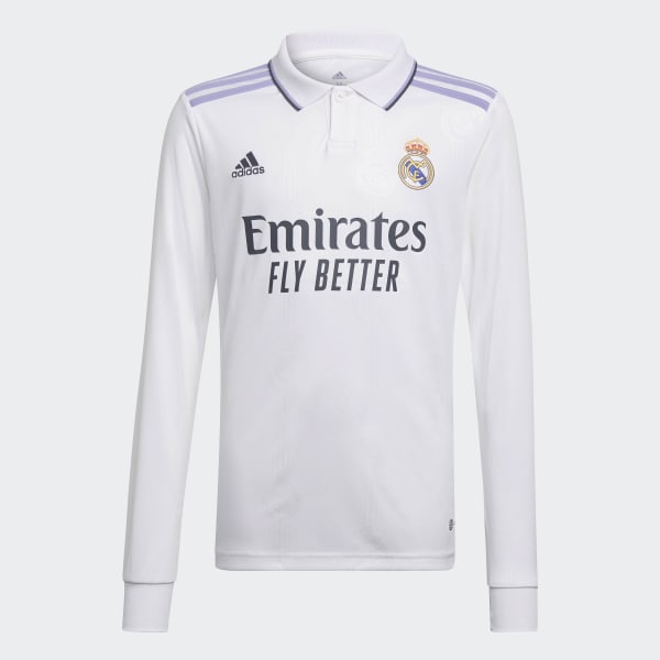 Bek Verder Helder op adidas Real Madrid 22/23 Thuisshirt met Lange Mouwen - Wit | adidas  Officiële Shop