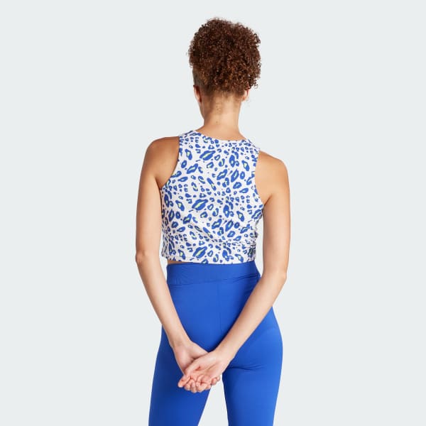 Blanco Playera Sin Mangas Essentials Animal Print