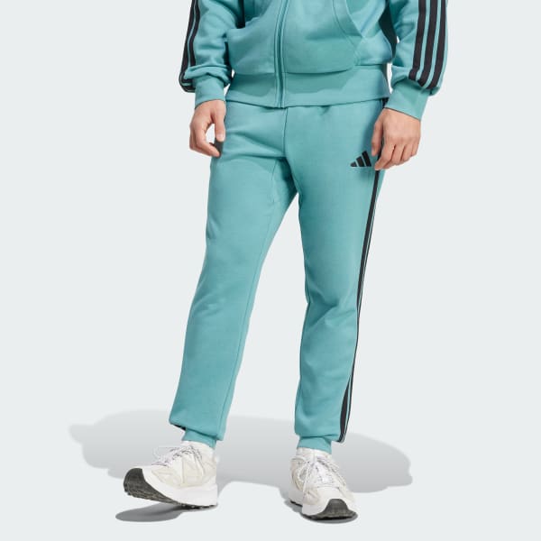 Turquoise Pantalon French terry 3 bandes Essentials