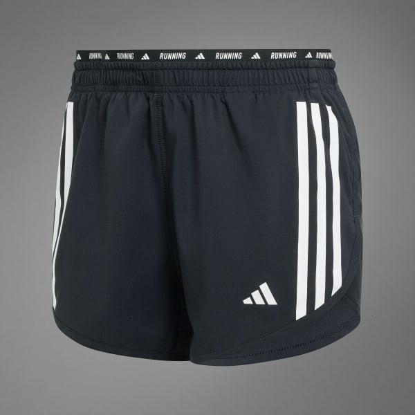 adidas Own The Run 3-Stripes Shorts - Black