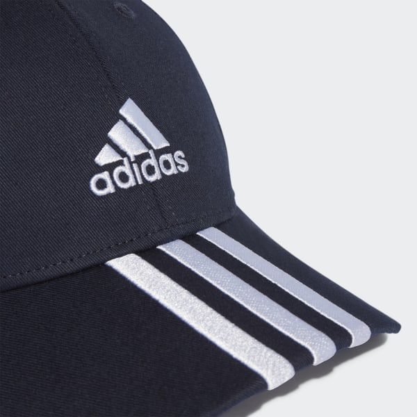 Blue 3-Stripes Cotton Twill Baseball Cap