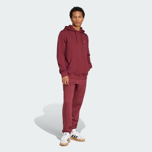 Burgundy Trefoil Essentials Hoodie French Terry