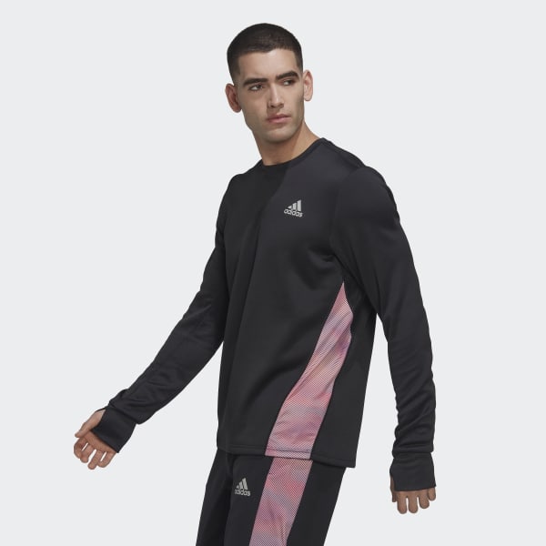 Czerń Own the Run Colorblock Sweatshirt BZ617