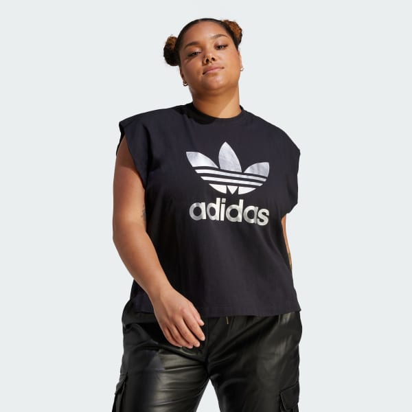 Adidas Plus Size Cotton Crewneck Logo Print T Shirt Linear Logo Full Length  Leggings