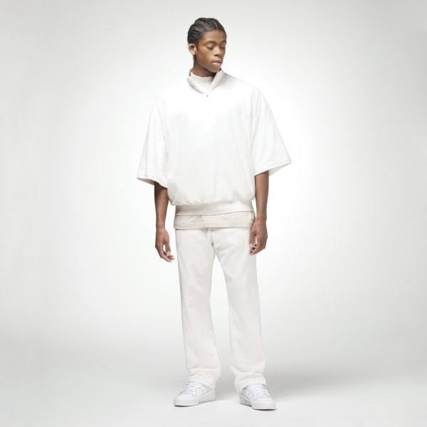 White adidas Basketball Velour 1/2 Zip Sweatshirt