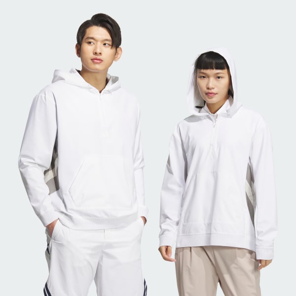 White 긴팔 후드 풀오버