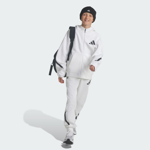 Branco Jaqueta Capuz adidas Z.N.E. Full-Zip Infantil