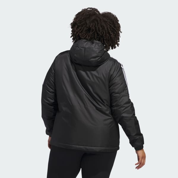 Black Essentials Insulated Hooded Jacket (Plus Size) AV244