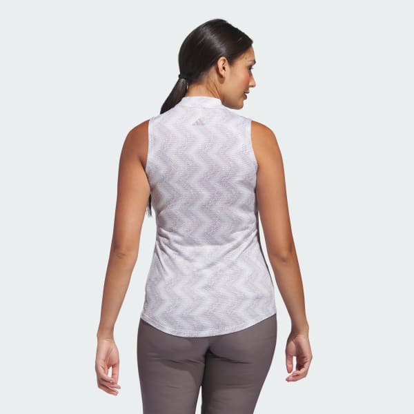 Groen Ultimate365 Ottoman Printed Mouwloos Poloshirt