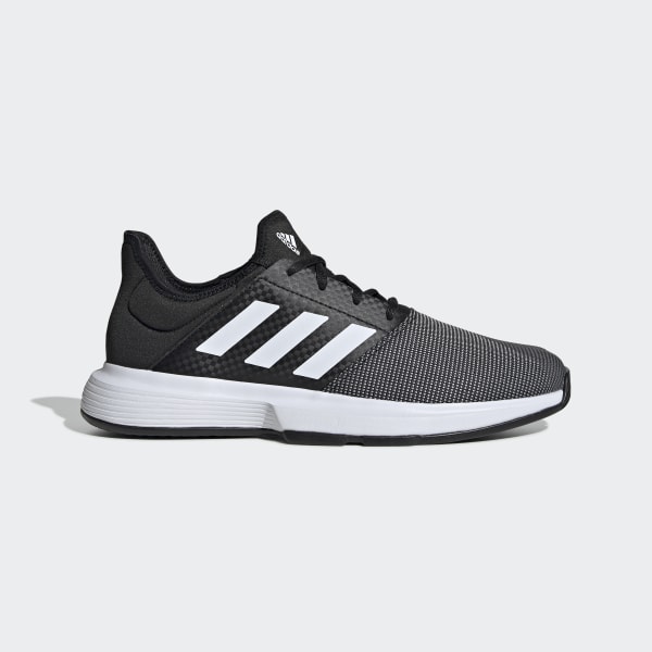 black and white adidas tennis shoes