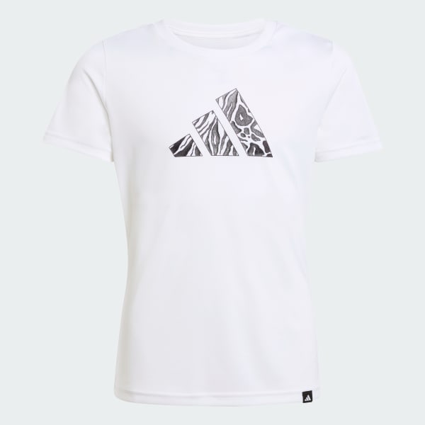 White CLIMACOOL Animal Training Slim Graphic Tee Kids Girls