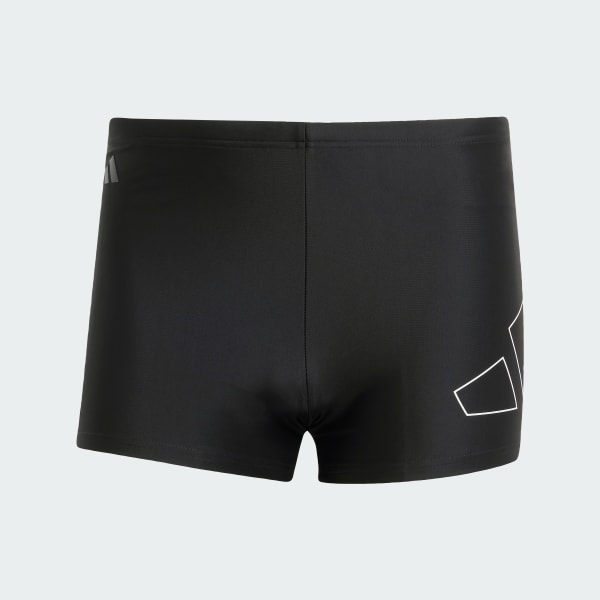 Schwarz Big Bars Boxer-Badehose