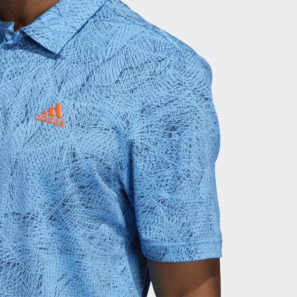 Blue Motion-Print Polo Shirt