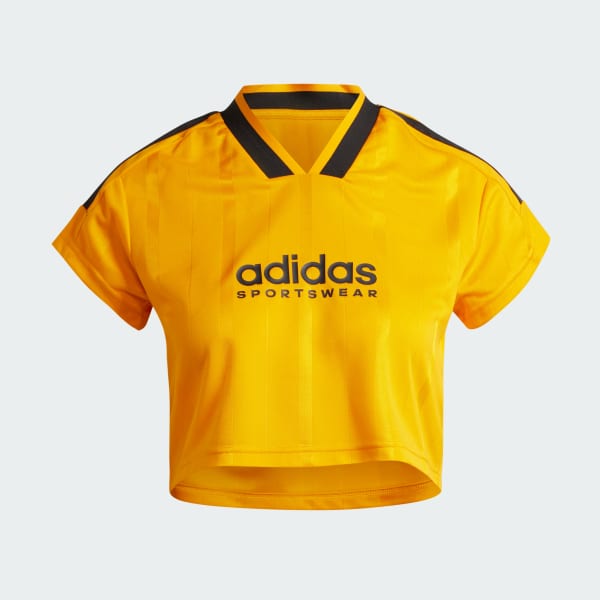 adidas Tiro Cut 3-Stripes Crop Jersey - Orange | adidas UK