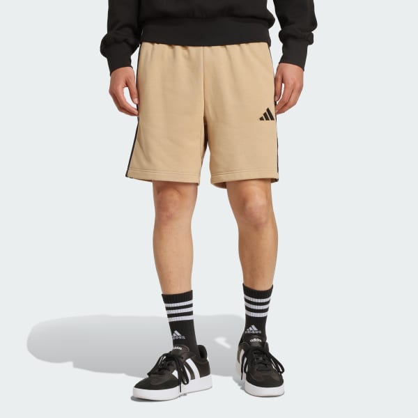 Cokelat Celana Pendek Essential 3-Stripes French Terry