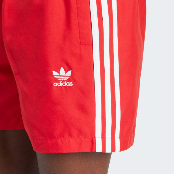 Adidas originals 3 stripe shorts red outlet