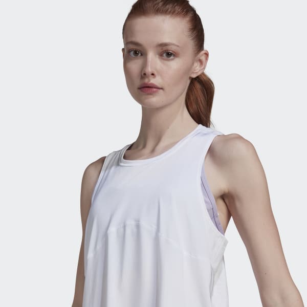 Bialy adidas by Stella McCartney TrueStrength Yoga Tank Top TG143