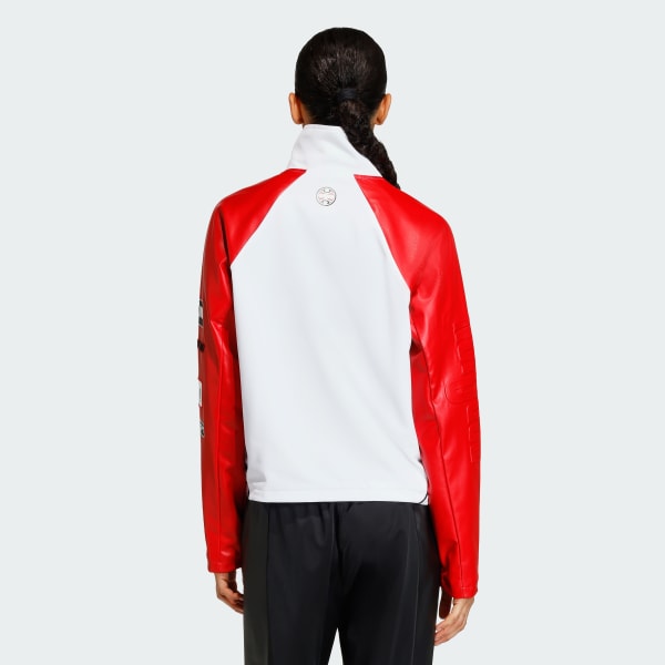 White TEAMGEIST FAUX LEATHER TRACK TOP