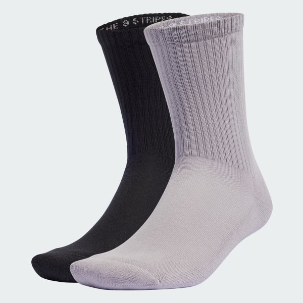 Black Cushioned Crew Socks 2 Pairs