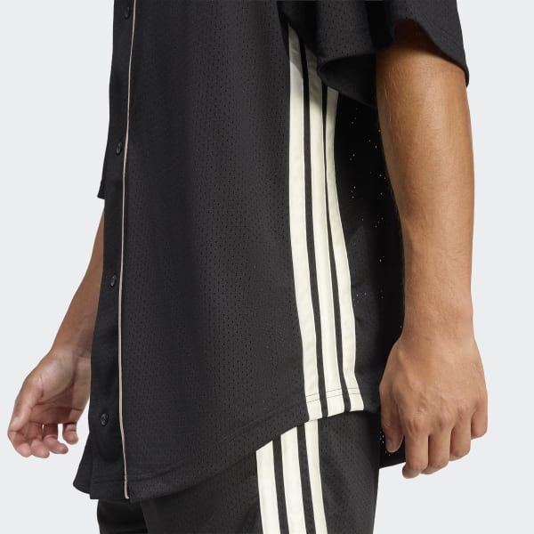adidas STADIUM MESH BASEBALL SHIRT - Black | adidas UK
