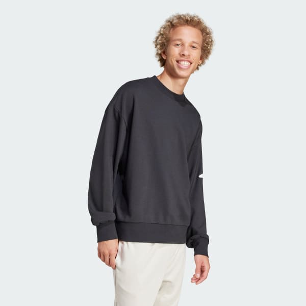 adidas Essentials Loose Fit 3 Bar Logo Sweatshirt - Black