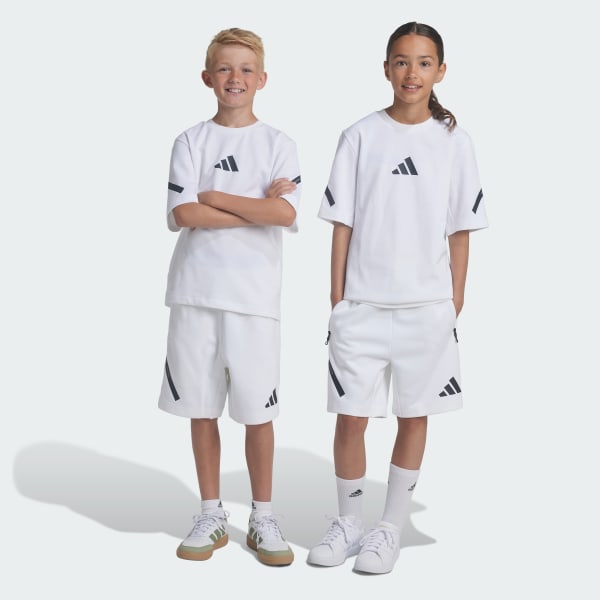 White adidas shorts youth top