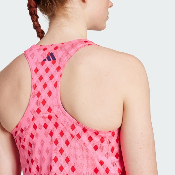 トップス un3d. WAVE LINE GATHER CAMISOLE Gathered Lurex® Gauze Camisole In Pink Dandelions For Women