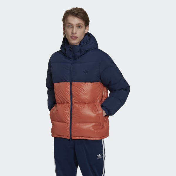 Adidas Originals Mens Adicolor Down Regen Hooded Puffer Jacket - Night Indigo Size S