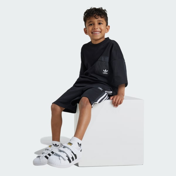 Black Adicolor Shorts Tee Set Kids
