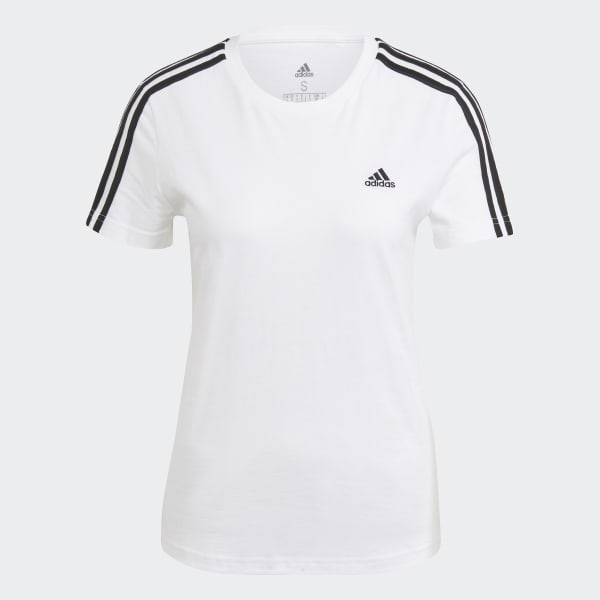 Blanc T-shirt Essentials Slim 3-Stripes