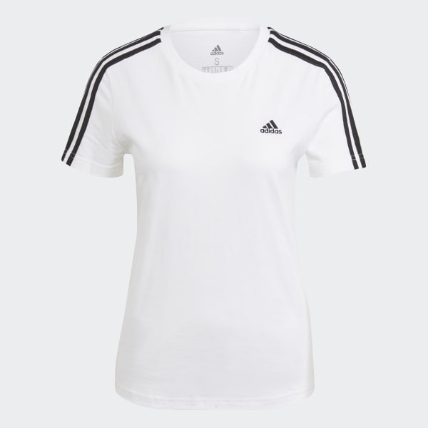 Bianco T-shirt LOUNGEWEAR Essentials Slim 3-Stripes