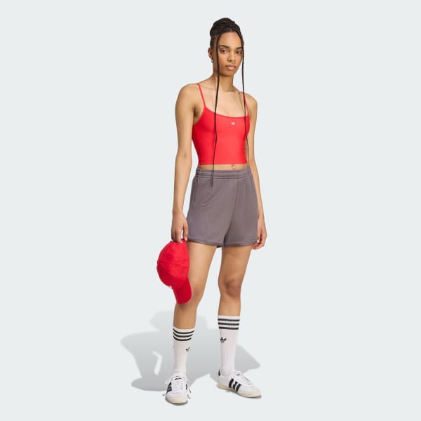 Cinza Shorts Canelado Largo Essentials Winterized