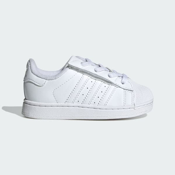 Blanco Zapatillas Superstar II con cordones elásticos para niños