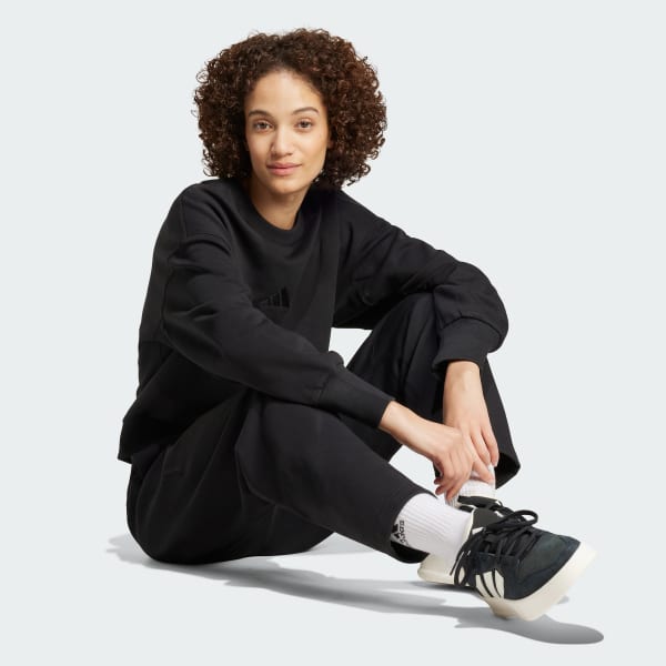 Black ALL SZN 플리스 배럴 레그 팬츠