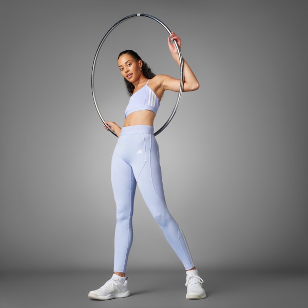 สีม่วง กางเกงรัดรูปผ้าริบขายาว Hyperglam