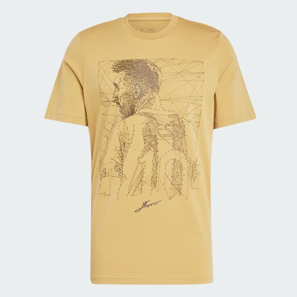 Beige Playera Messi Fútbol Estampada