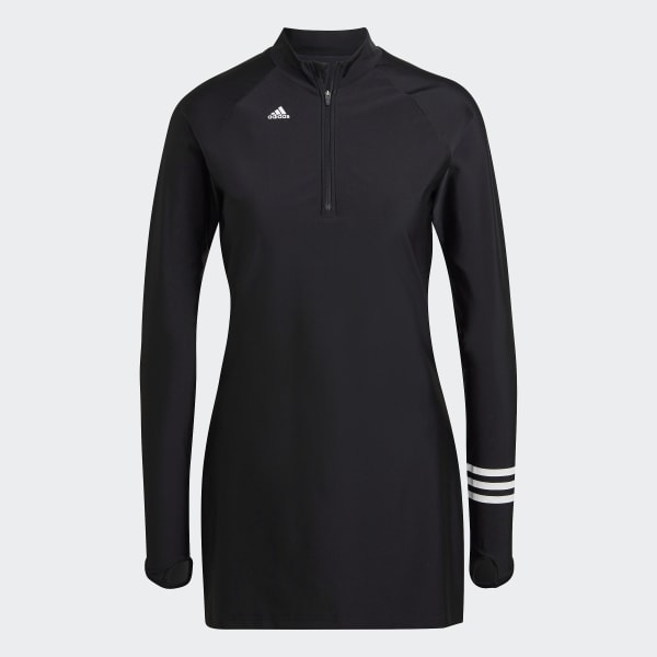 Czerń 3-Stripes Long Sleeve Swim Top AT067