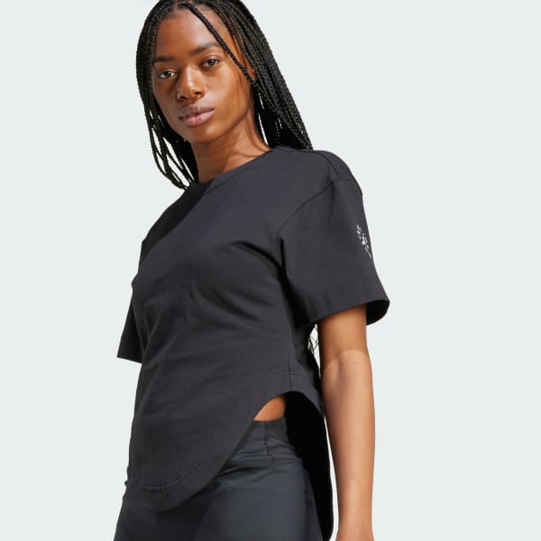 Nero T-shirt adidas by Stella McCartney Sportswear Curved Hem