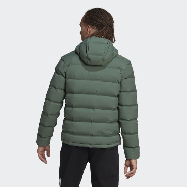 Zielony Helionic Stretch Hooded Down Jacket IQG33