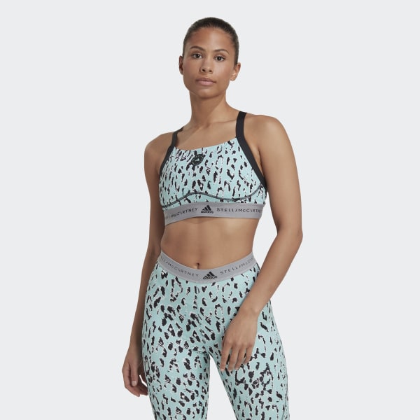 Adidas By Stella Mccartney Truepurpose Medium Support Sports Bra In Green