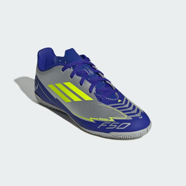 Plateado Zapatos de fútbol F50 Club Messi Cancha cubierta Infantil