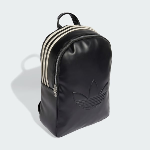 Black Polyurethane Backpack Outline Trefoil