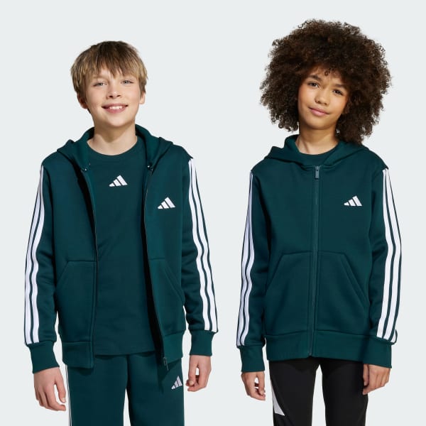 Verde Casaco com Capuz Essentials – Criança