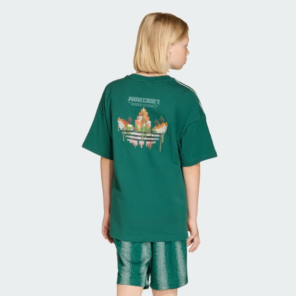 Gron ADIDAS MINECRAFT-T-SHIRT MED LÖS PASSFORM OCH FLADDERMUSÄRM