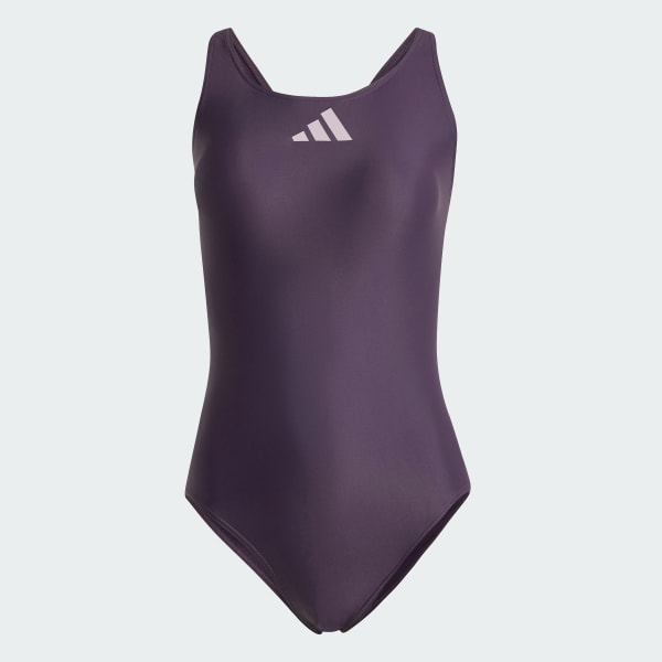 Fioletowy 3 Bar Logo Swimsuit