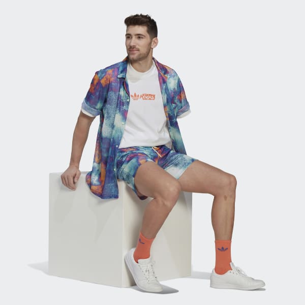 Multicolor ALLOVER PRINT MESH SHORTS EWA04